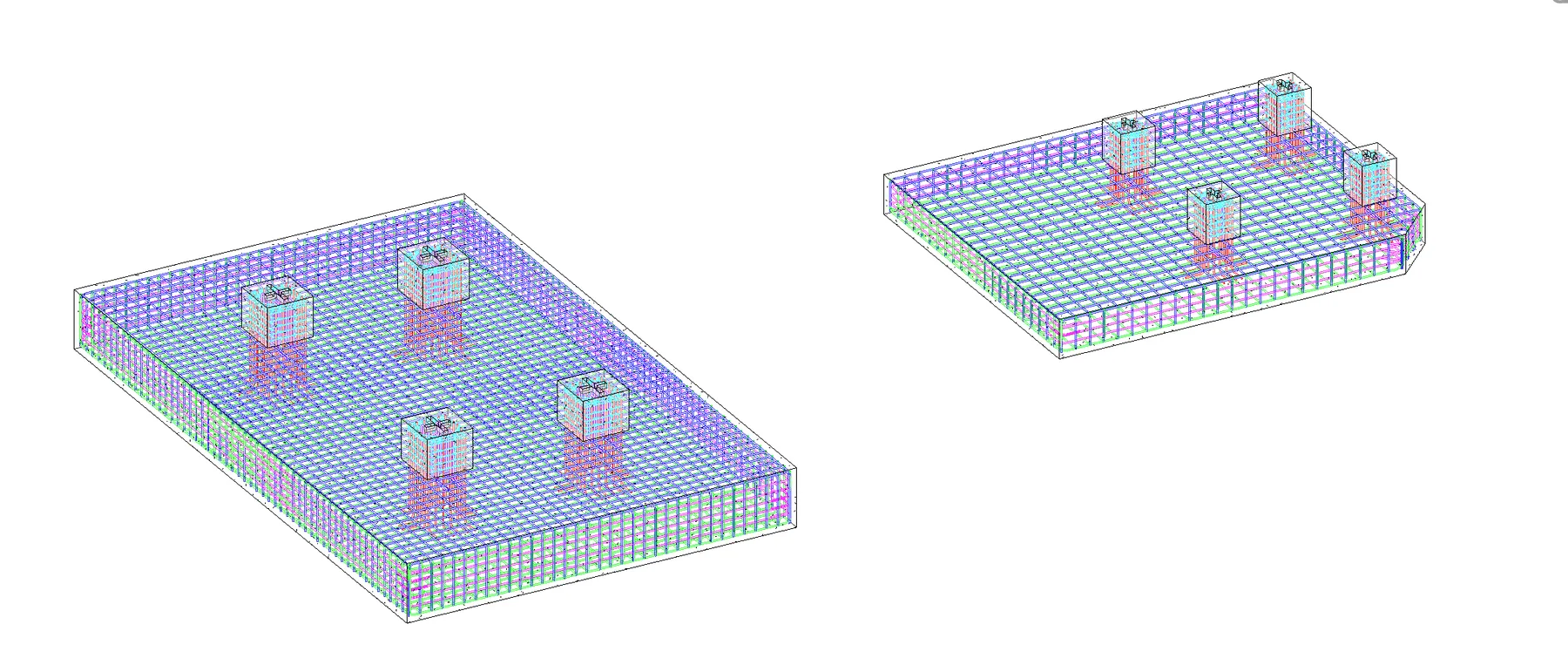 Modeled foundation reinforcement for an industrial pipe rack
